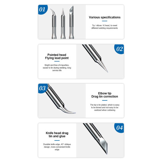 SUNSHINE SS-C210-K KNIFE SOLDERING IRON TIP FOR JBC/GVM/OSS TEAM T210 SOLDERING STATION