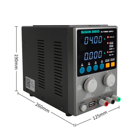 SUGON 3005D ADJUSTABLE DIGITAL DC POWER SUPPLY WITH SHORT KILLER WITH MEMORY OPTION ( 30V~5AMP )