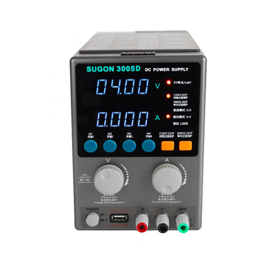 SUGON 3005D ADJUSTABLE DIGITAL DC POWER SUPPLY WITH SHORT KILLER WITH MEMORY OPTION ( 30V~5AMP )