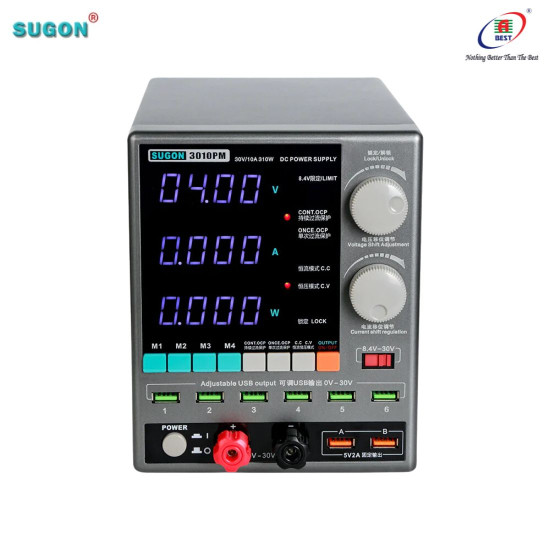 SUGON 3010PM ADJUSTABLE DIGITAL DC POWER SUPPLY WITH SHORT KILLER WITH MEMORY OPTION ( 30V~10AMP )