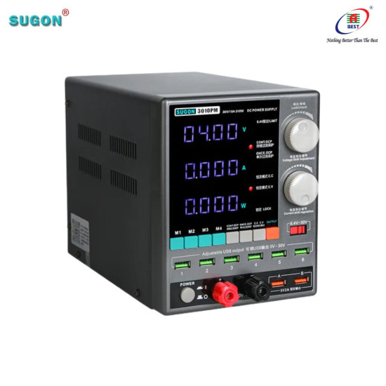 SUGON 3010PM ADJUSTABLE DIGITAL DC POWER SUPPLY WITH SHORT KILLER WITH MEMORY OPTION ( 30V~10AMP )