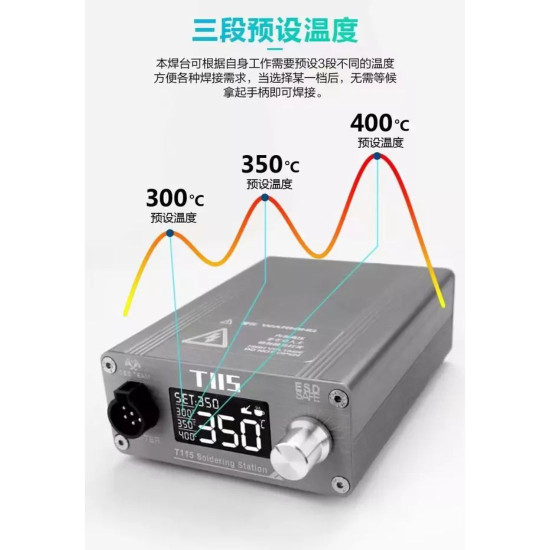 OSS TEAM T115 TEMPERATURE CONTROLLER DIGITAL SOLDERING STATION 45W