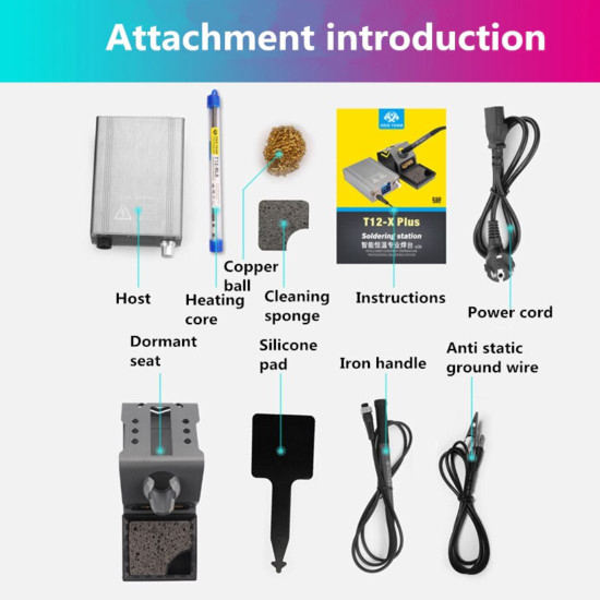 OSS TEAM T12-X PLUS TEMPERATURE CONTROLLER DIGITAL SOLDERING STATION 72W