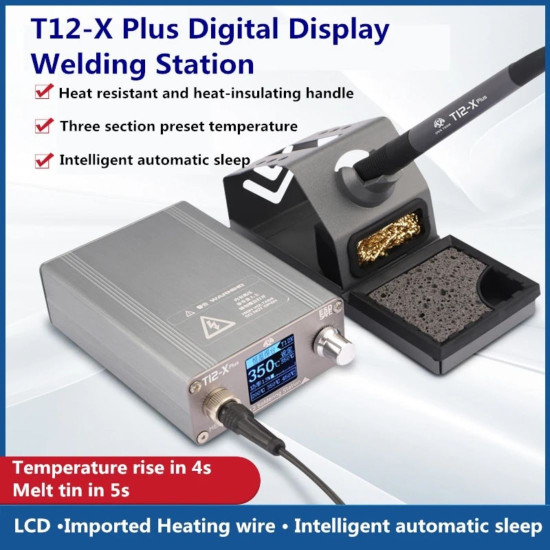 OSS TEAM T12-X PLUS TEMPERATURE CONTROLLER DIGITAL SOLDERING STATION 72W