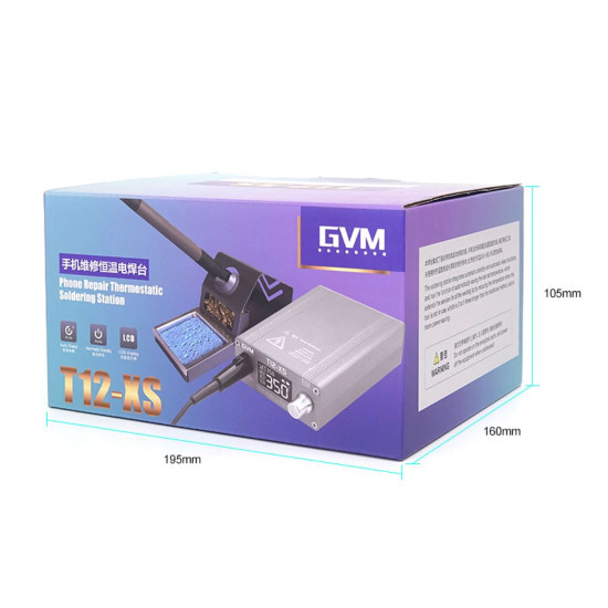 GVM T12-XS PROFESSIONAL CONSTANT TEMPERATURE SOLDERING STATION FOR MOBILE PHONE BGA REWORK