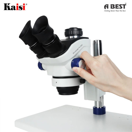 KAISI TX-350E 7X-50X STEREO 3D MICROSCOPE WITH EXHAUST FAN & BIG BASE FOR MOBILE PHONE PCB REPAIR