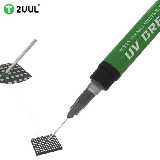 2UUL UV GREEN LIGHT CURING BGA PCB SOLDER MASK INK WITH NEEDLES