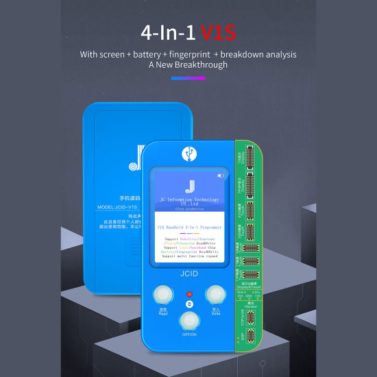 JC VISE WIFI 9 IN 1 PROGRAMMER FOR IPHONE TRUE TONE/BATTERY/FACE ID WITH 9 BOARDS