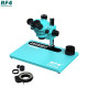 RF4 RF-7050 Prime (3D Continuous Zoom) 7X~50X Trinocular Stereo Microscope With 0.5X CTV Camera Zoom Lens & LED Adjustable Light - 2025 Edition