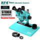 RF4 RF-6555 PRO Max 6.5X-55X Trinocular Full HD Stereo Microscope With Zooming 0.48X CTV Camera Lens & LED Adjustable Light - 2024 EDITION