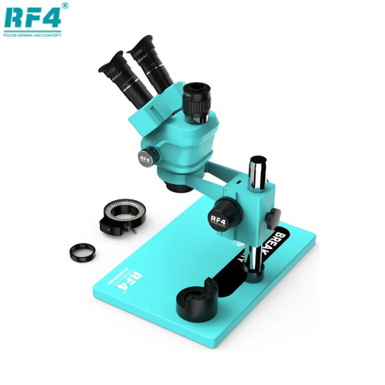 RF4 RF-6555 PRO Max 6.5X-55X Trinocular Full HD Stereo Microscope With Zooming 0.48X CTV Camera Lens & LED Adjustable Light - 2024 EDITION