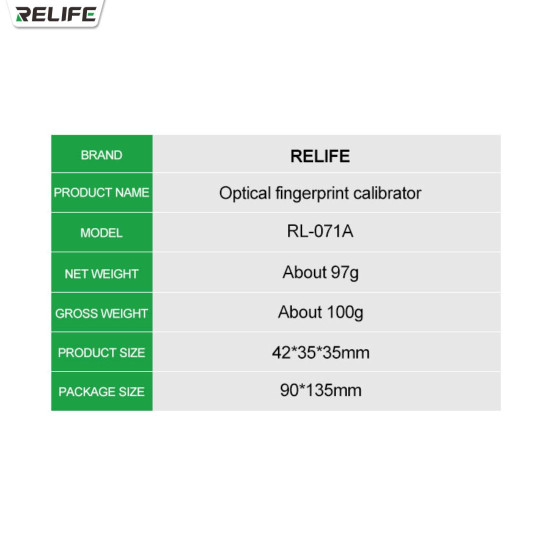 RELIFE RL-071A OPTICAL FINGERPRINT CALIBRATOR FOR ANDROID PHONE FINGERPRINT CORRECTION