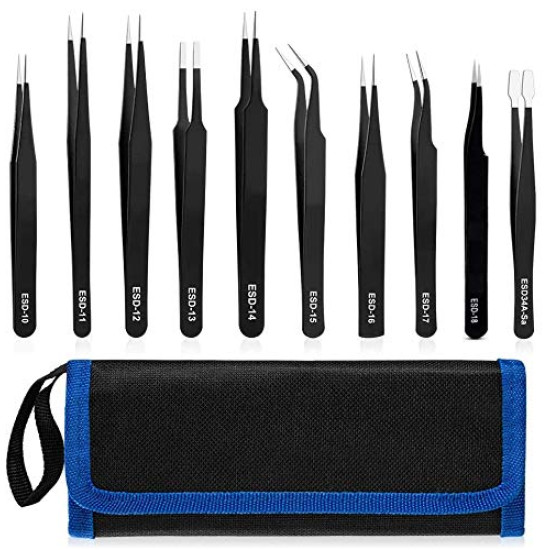 STAINLESS STEEL ESD TWEEZER SET