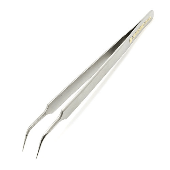 SUNSHINE ST-14S  HIGH STRENGTH METAL PROFESSIONAL CURVED TIP TWEEZER