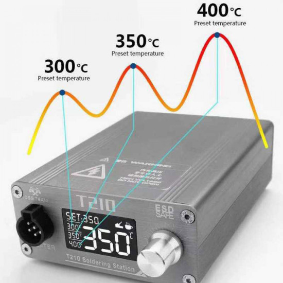 OSS TEAM T210 DIGITAL DISPLAY ADJUSTABLE SOLDERING STATION