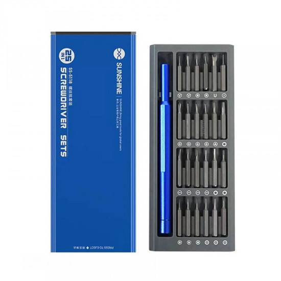 SUNSHINE SS-5118 HIGH PERFORMANCE 25 IN 1 MAGNETIC BITS SCREWDRIVER SET