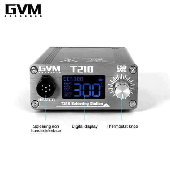 GVM T210 TEMPERATURE CONTROLLER DIGITAL SOLDERING STATION WITH C210 IRON TIP