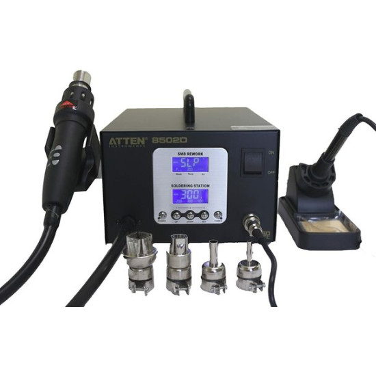 ATTEN AT8502D 2 IN 1 REWORK STATION SMD LEAD FREE HOT AIR REWORK STATION & SOLDERING STATION