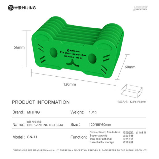 Mijing SN-11 Reballing Stencil Storage Box for Mobile Phone Repair