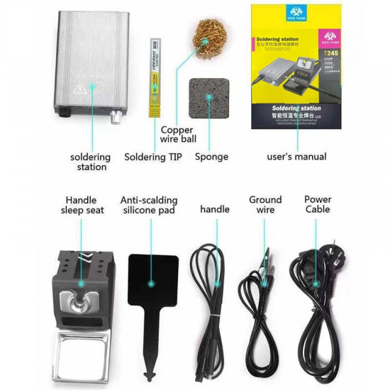 OSS-TEAM T245 DIGITAL DISPLAY ADJUSTABLE SOLDERING STATION 2S MELTING TIN