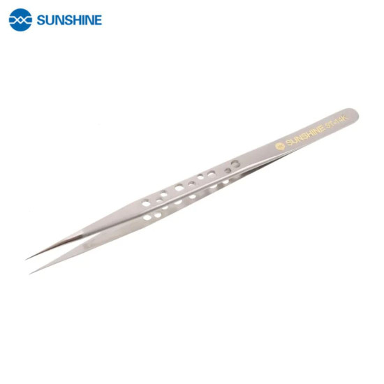 SUNSHINE ST-14K ANTI-STATIC ULTRA PRECISION TWEEZER WITH 9 HOLES - STARIGHT