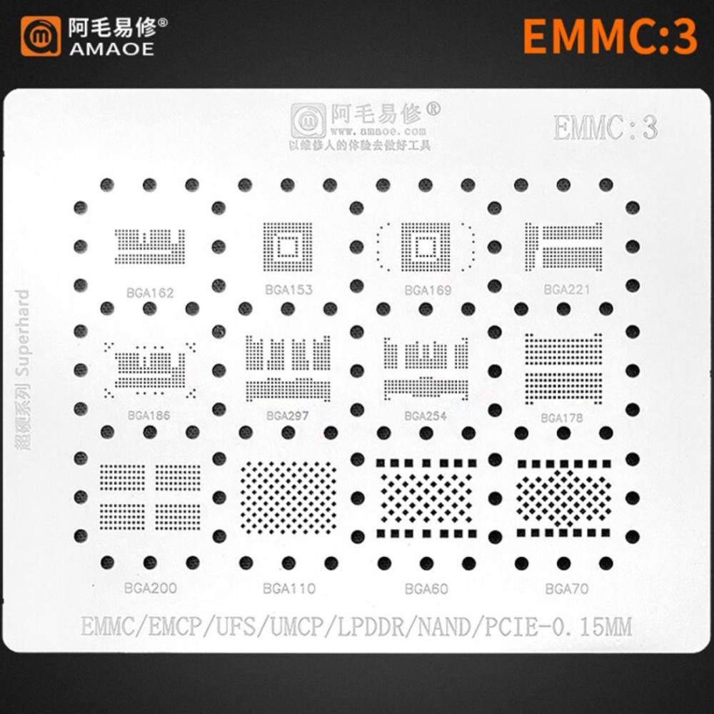 AMAOE EMMC-3 BGA REBALLING STENCIL