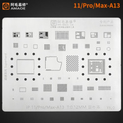 AMAOE IP 11/11 PRO/11 PRO MAX-A13 BGA IC REWORK REBALLING STENCILS 0.12MM