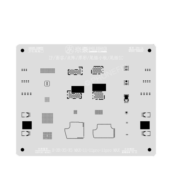 MIJING DOT MATRIX TIN PLATING STENCIL STEEL MESH FOR IPHONE X-11PRO MAX Face ID