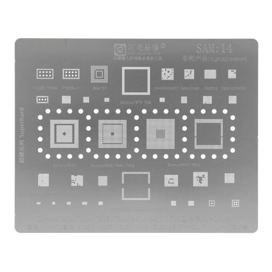 AMAOE SAM-14 CPU BGA REWORK REBALLING STENCIL 0.12MM