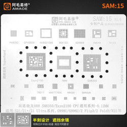 AMAOE SAM-15 CPU BGA REWORK REBALLING STENCIL FOR SAMSUNG : 0.12MM