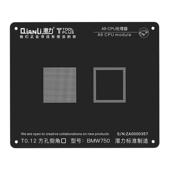 A8 CPU MODULE BGA REBALLING WHITE STENCILS