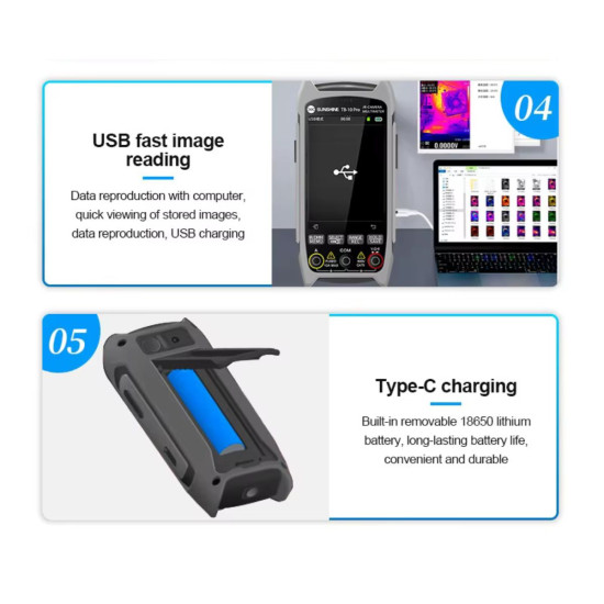 Sunshine TB-10 Pro Handheld Thermal Imager With Digital Multimeter for PCB Repair | Temperature & Voltage Measurement Sunshine TB-10 Pro Handheld Thermal Imager With Digital Multimeter for PCB Repair | Temperature & Voltage Measurement