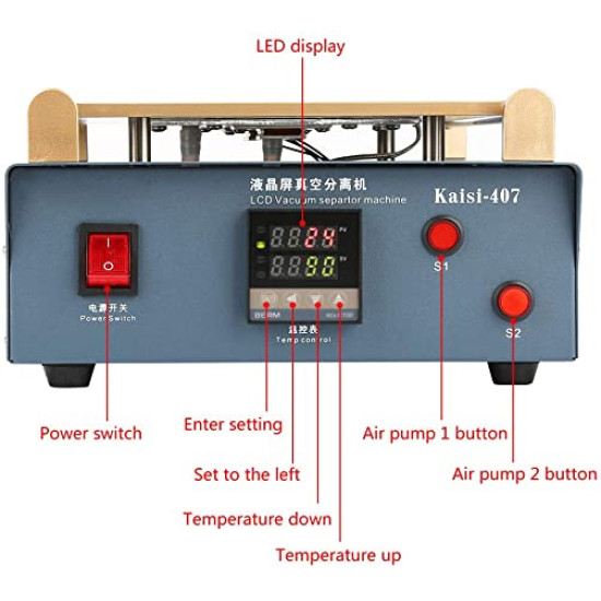 KAISI KT-407 14 INCH MANUAL 2 IN 1 VACUUM TOUCH SEPARATOR