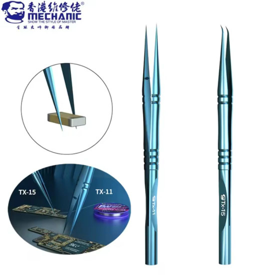 Mechanic TX-11 / TX-15 High Precision High Hardness Titanium Alloy Tweezers for Jump Wire