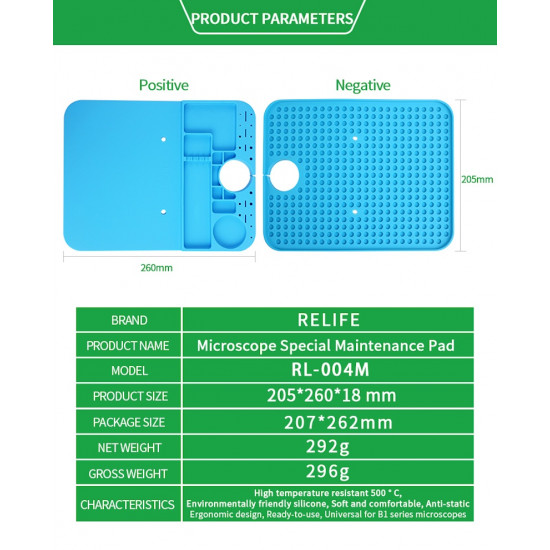 RELIFE RL-004M B1 MICROSCOPE BASE SILICON MAINTENANCE PAD