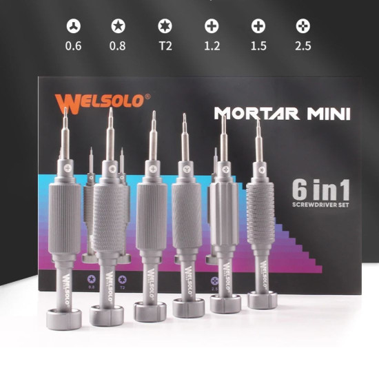 WELSOLO 6-IN-1 MORTAR MINI STEEL CANNON SCREWDRIVER - 6PCS/SET