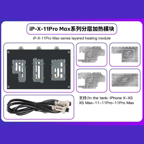 Wanlong WL-HT007 Intelligent Mainboard Layer Preheater & Soldering Station For Iphone X-15PM With Reballing Stencils