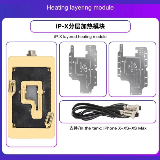 Wanlong WL-HT007 Intelligent Mainboard Layer Preheater & Soldering Station For Iphone X-15PM With Reballing Stencils