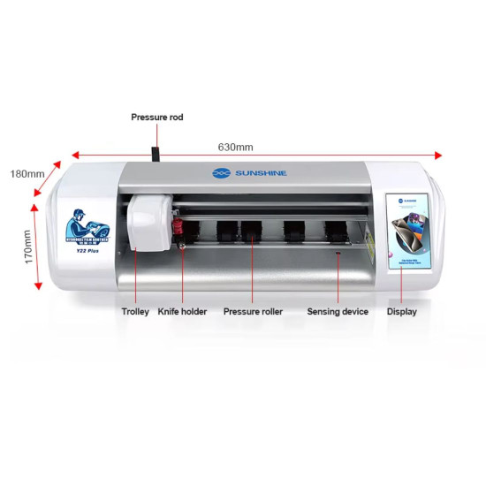 SUNSHINE Y22 PLUS UNLIMITED FREE CUT FOR MOBILE PHONE SCREEN PROTECTOR FILM CUTTING MACHINE - 16 INCH