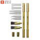 YCS JGB 10-in-1 Mobile Phone Repair Kit - Gold Handle with Brushes & 6 Blades for Adhesive Removal, CPU & PCB Circuit Repair