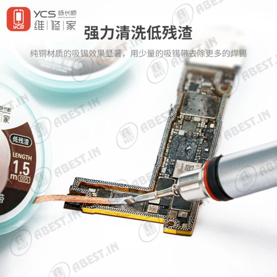 YCS 2015 Desoldering Wick Cleaning Tin Absorbing Wire - ( Width 2.0MM / Length 1.5M )