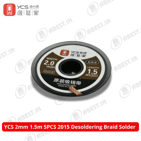 YCS 2015 Desoldering Wick Cleaning Tin Absorbing Wire - ( Width 2.0MM / Length 1.5M )