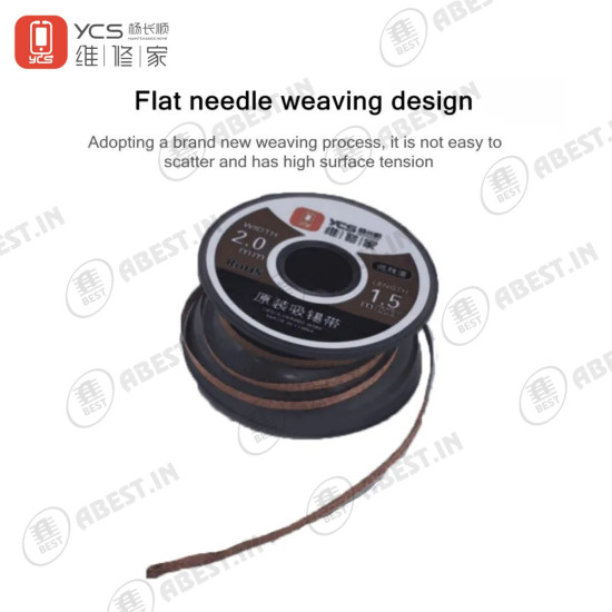 YCS 2015 Desoldering Wick Cleaning Tin Absorbing Wire - ( Width 2.0MM / Length 1.5M )