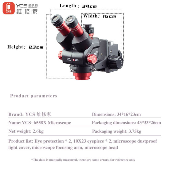 YCS 6558X (3D Continuous Zoom) 6.5X~58X Trinocular Stereo Microscope With 0.5X CTV Camera Zoom Lens & 144 LED Adjustable Light YCS 6558X (3D Continuous Zoom) 6.5X~58X Trinocular Stereo Microscope With 0.5X CTV Camera Zoom Lens & 144 LED Adjustable Light