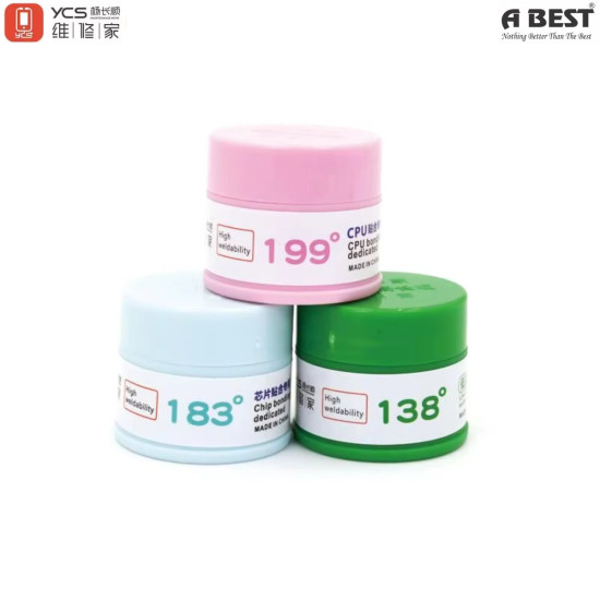 YCS 4 IN ONE SOLDER PASTE SET 138℃/183℃/199℃ WITH YCS 2015 DESOLDER WICK 